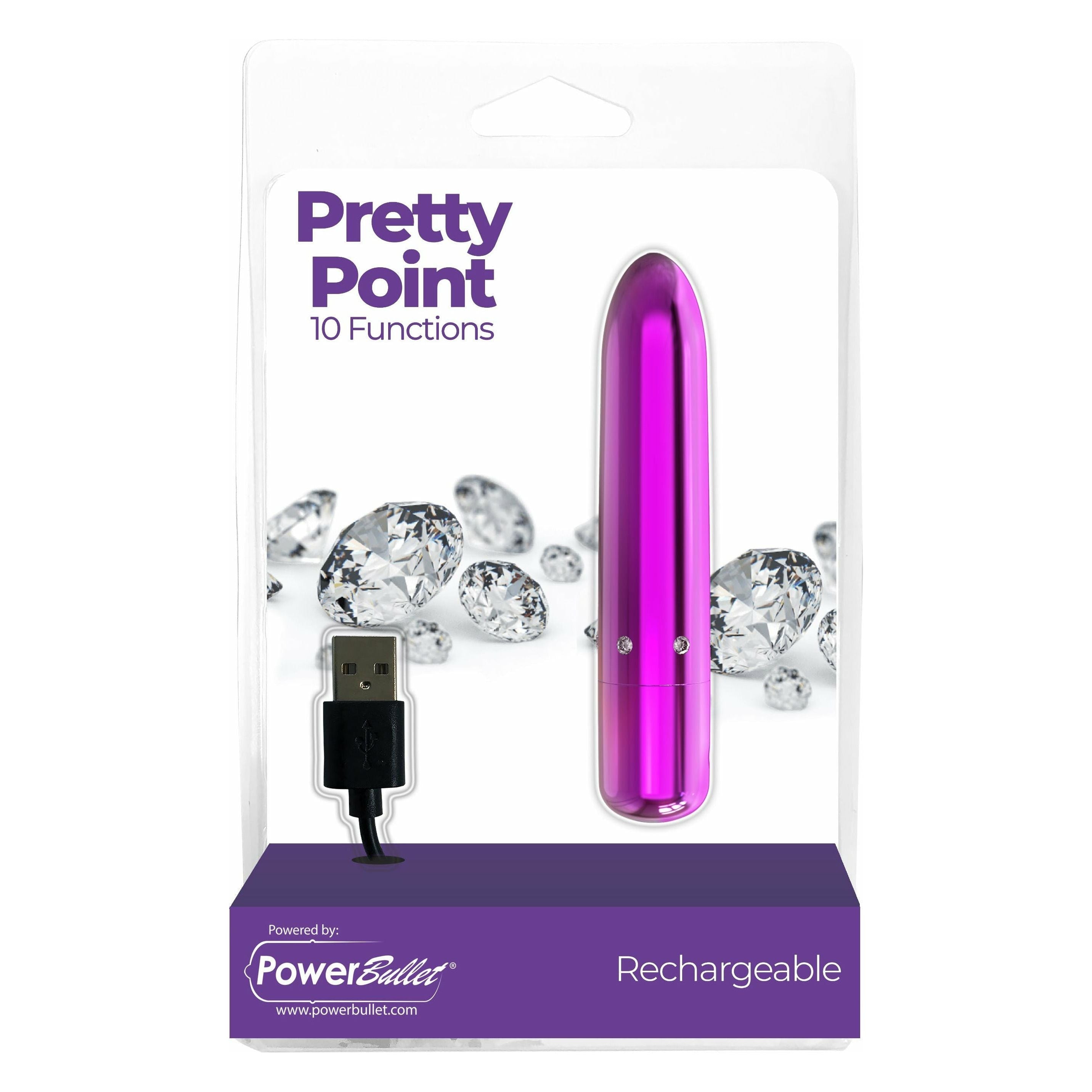 PowerBullet - Pretty Point - Vibromasseur Balle - Rechargeable - Violet