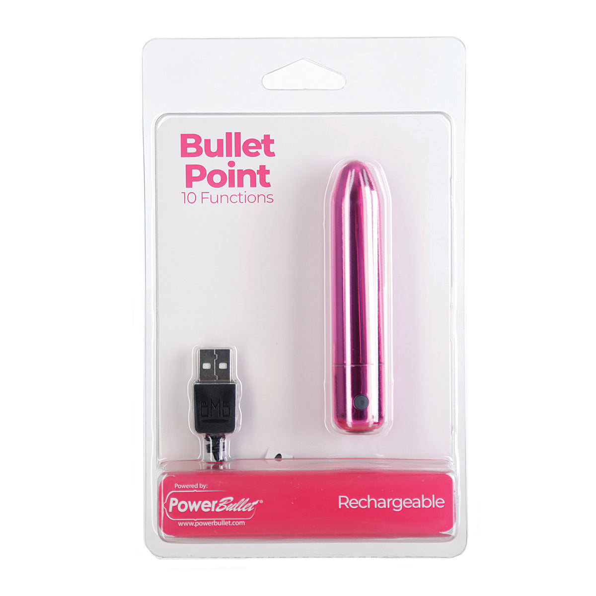 BMS - Bullet Point - Bullet Vibrator - USB Rechargeable - Pink