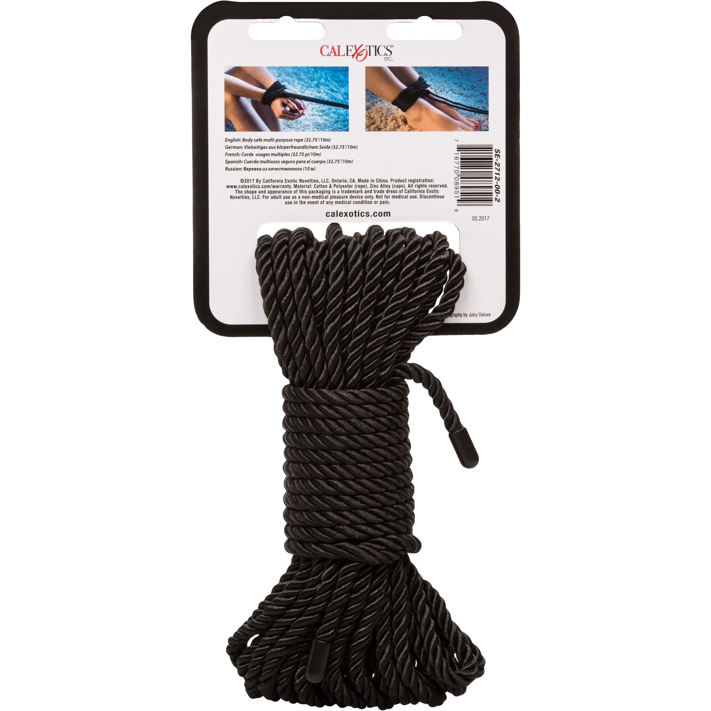 CALEXOTICS® - Scandal BDSM Silk Rope - 10 metres - Black