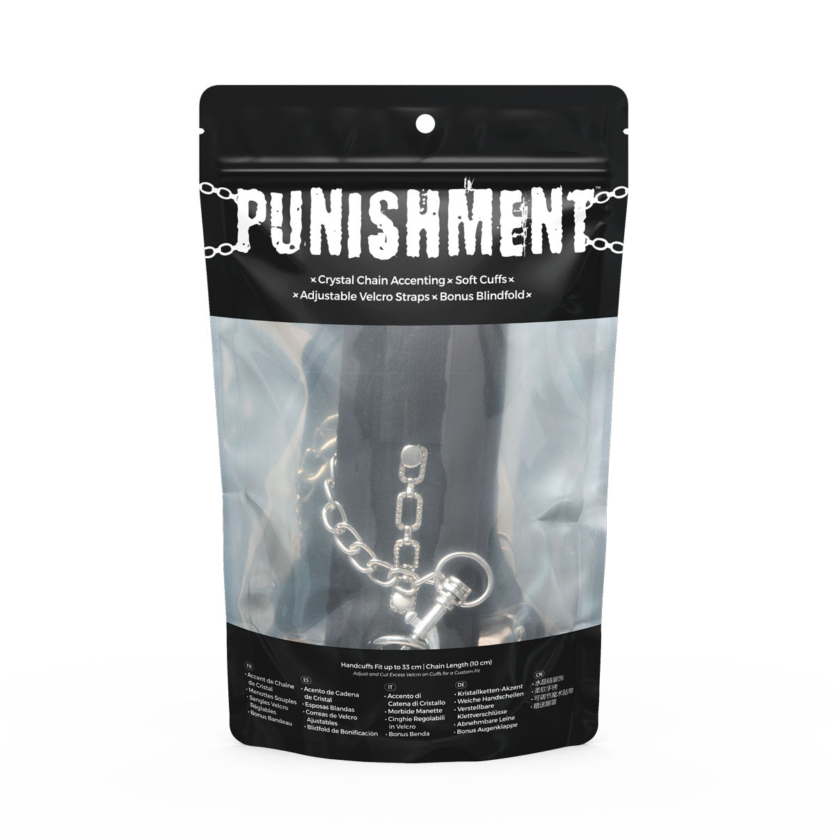 Punishment - Crystal Detail Handcuffs - Black