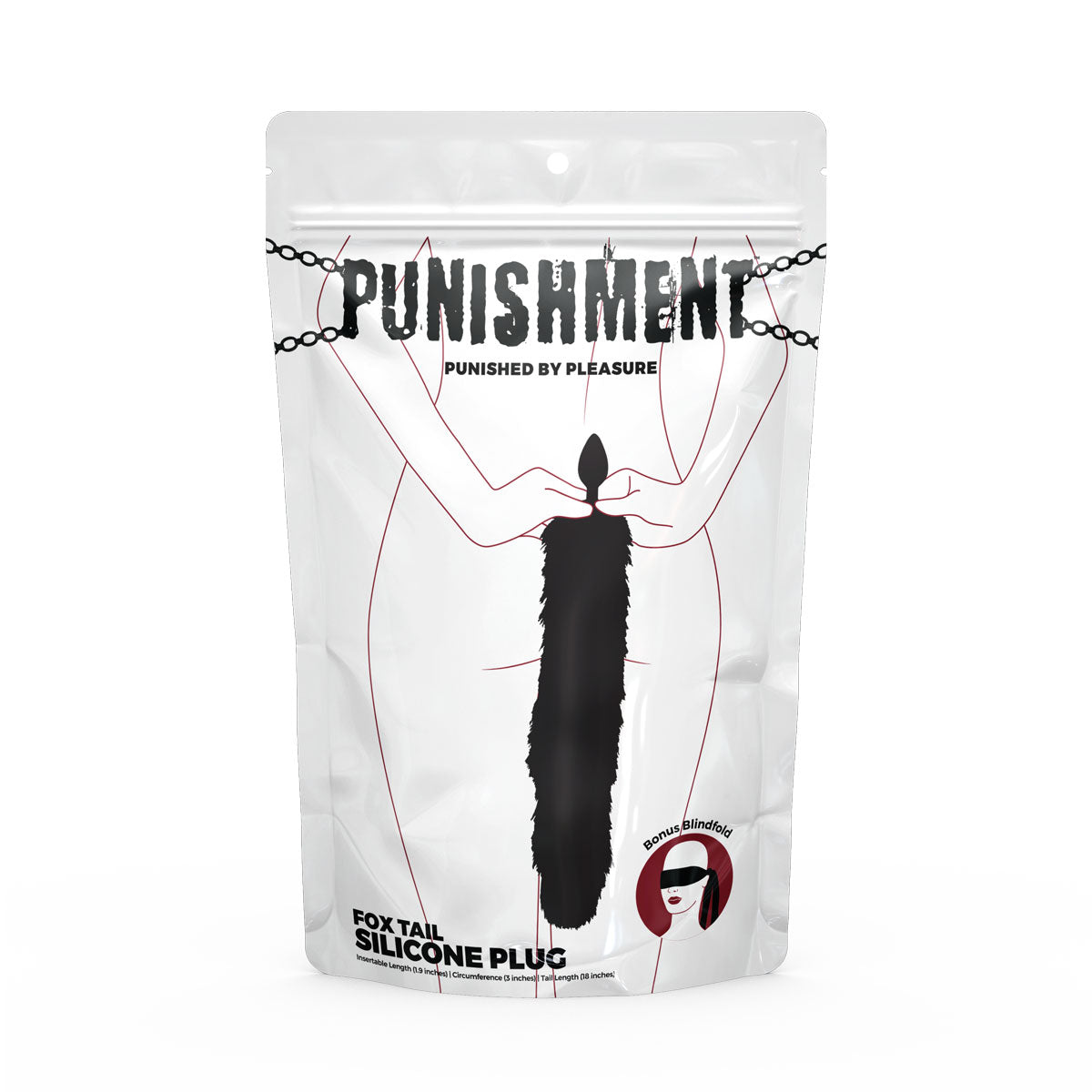 Châtiment - Plug anal en silicone queue de renard - Noir