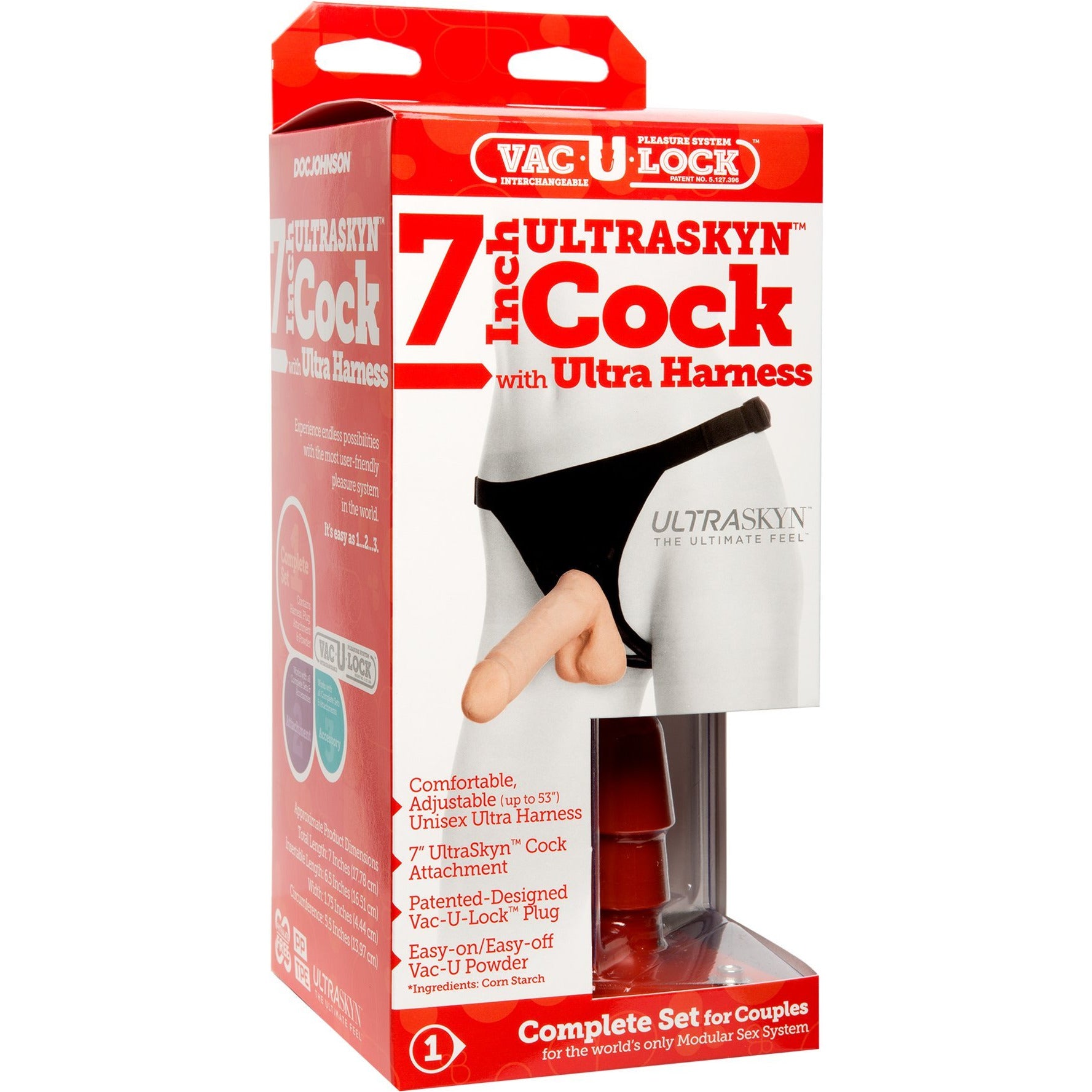 DOC JOHNSON® - Vac U Lock ULTRASKYN Cock with Ultra Harness - 7"