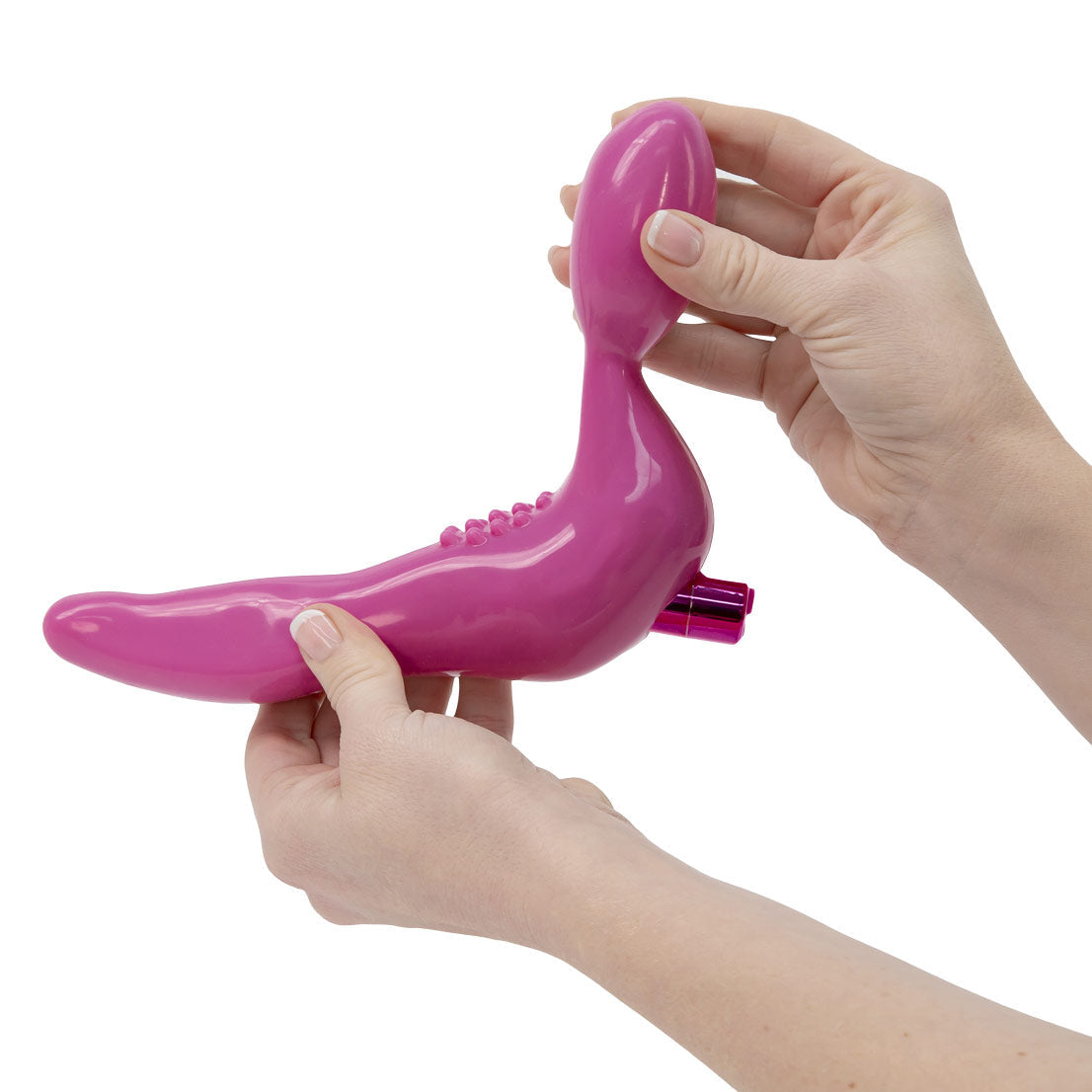 Pure Love® - Godemichet Ventouse Sans Bretelles en Silicone avec Balle Vibrante – Rose