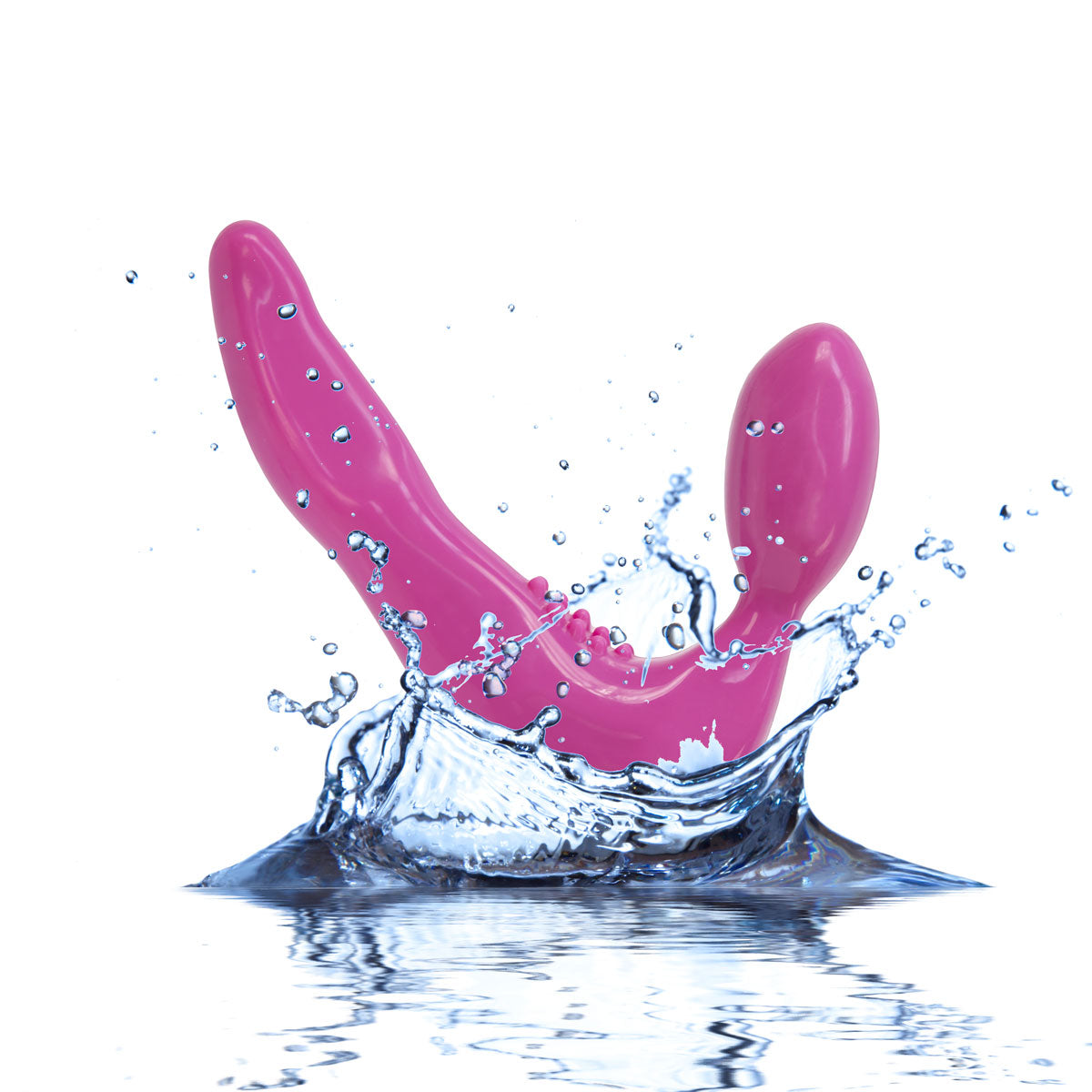 Pure Love® - Godemichet Ventouse Sans Bretelles en Silicone avec Balle Vibrante – Rose
