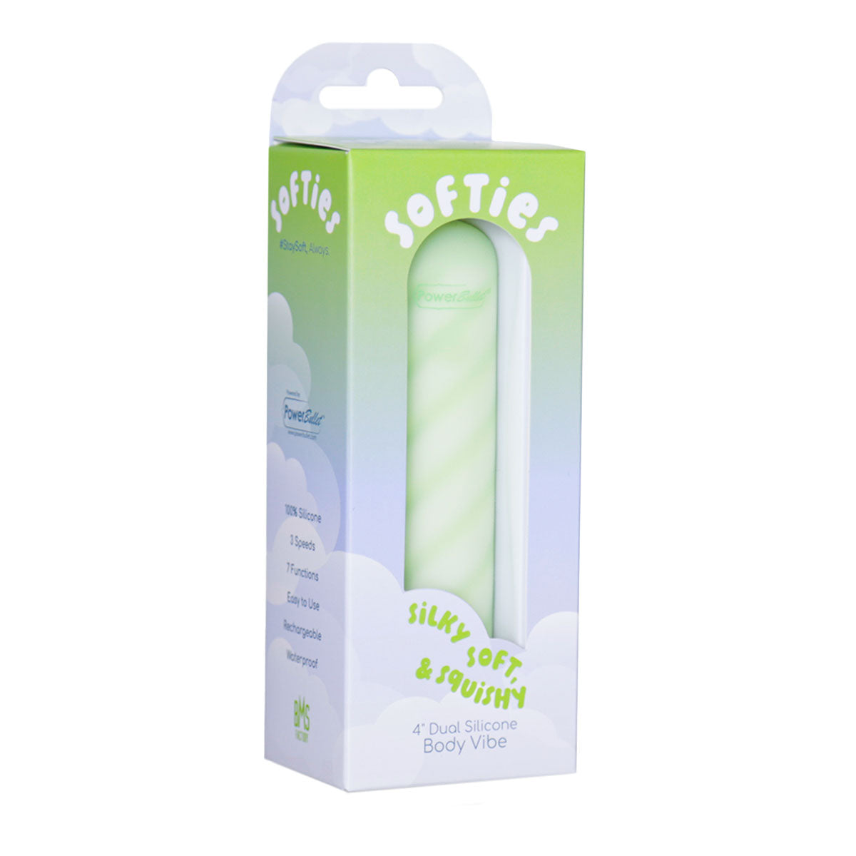 Softies 4" Double Vibe Corporel en Silicone – Vert