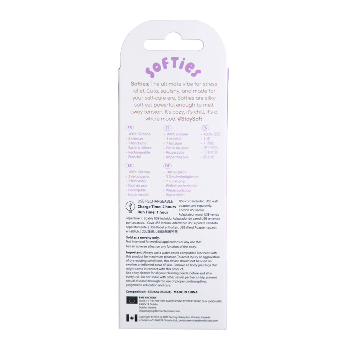 Vibromasseur double en silicone souple 4" – Violet