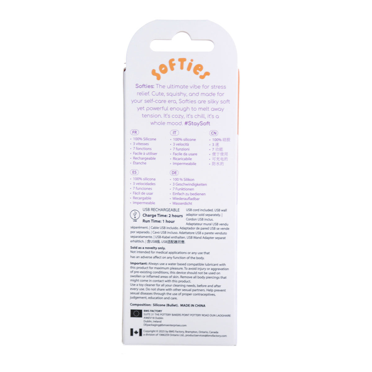 Vibromasseur double en silicone doux 4 po – Orange