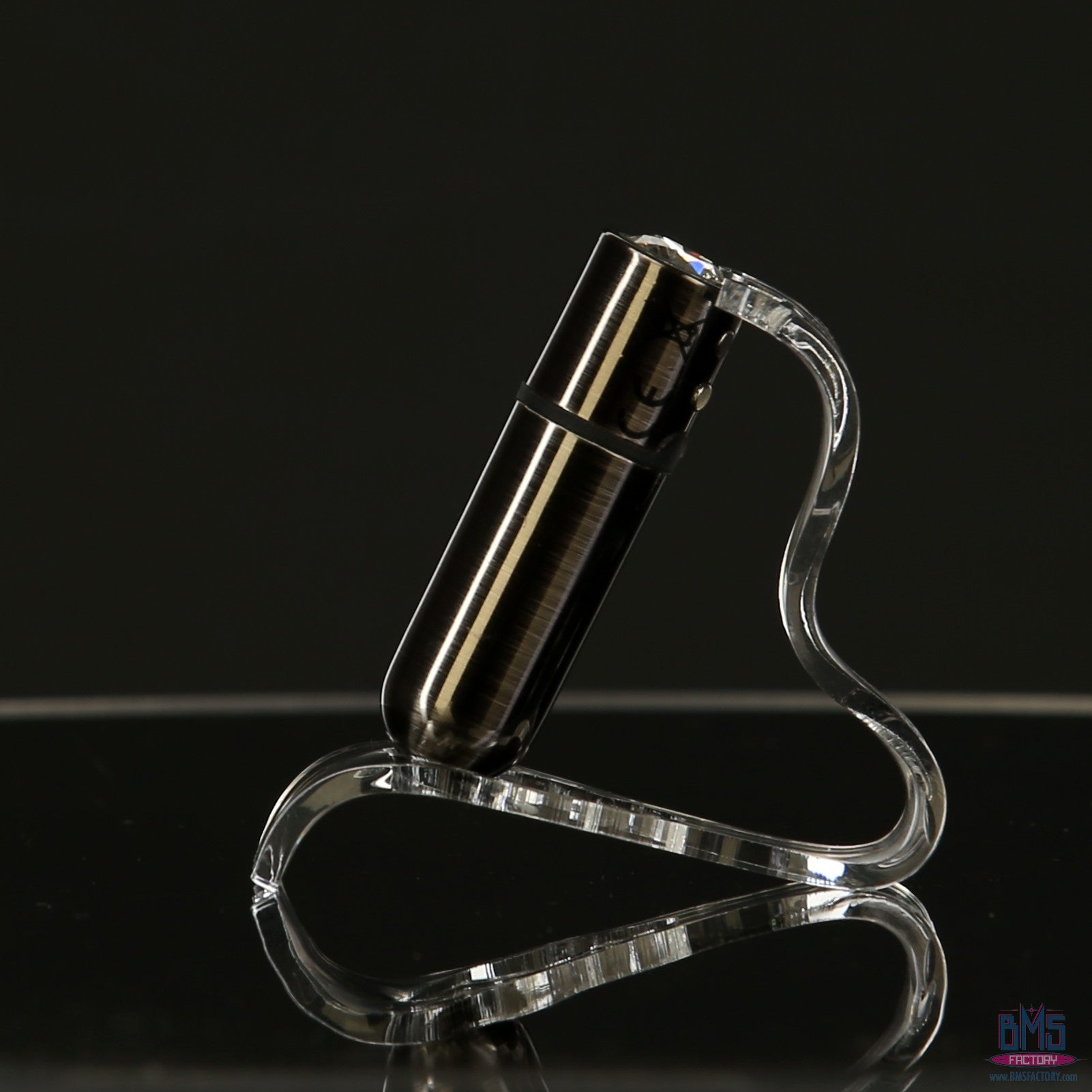 BMS - Balle de première classe - Vibromasseur Balle 2,5" avec pochette porte-clés - Gun Metal