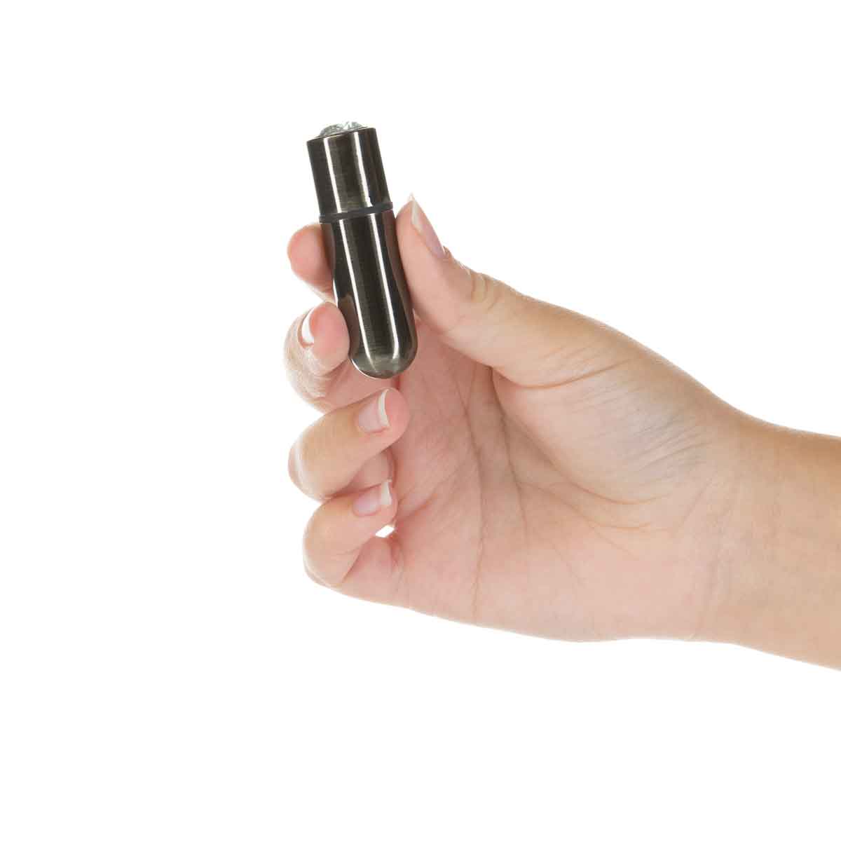 BMS - First-Class Bullet - 2.5" Bullet Vibrator with Key Chain Pouch - Gun Metal