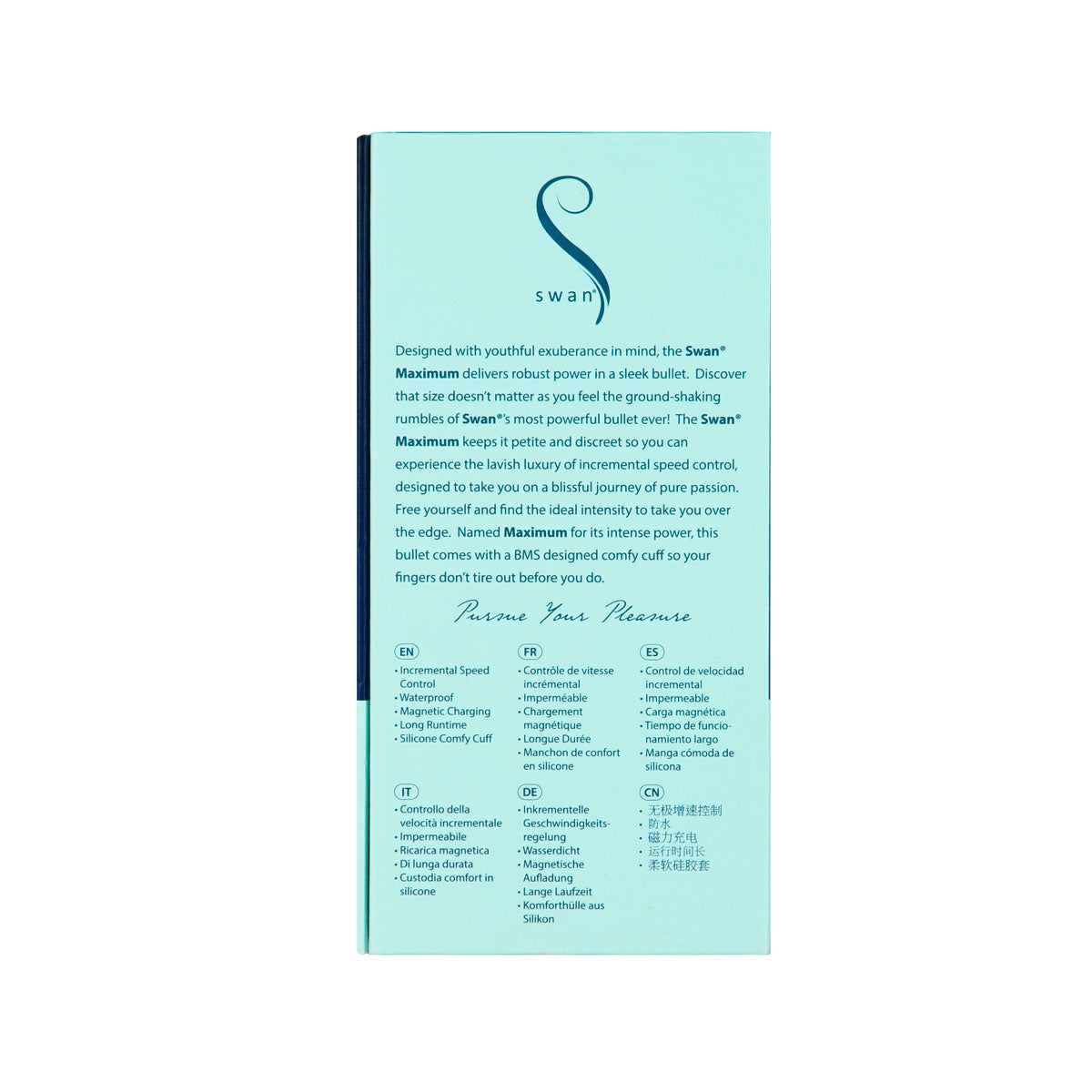 Swan - Vibrateur à balles maximales + manchette confortable en silicone - Bleu