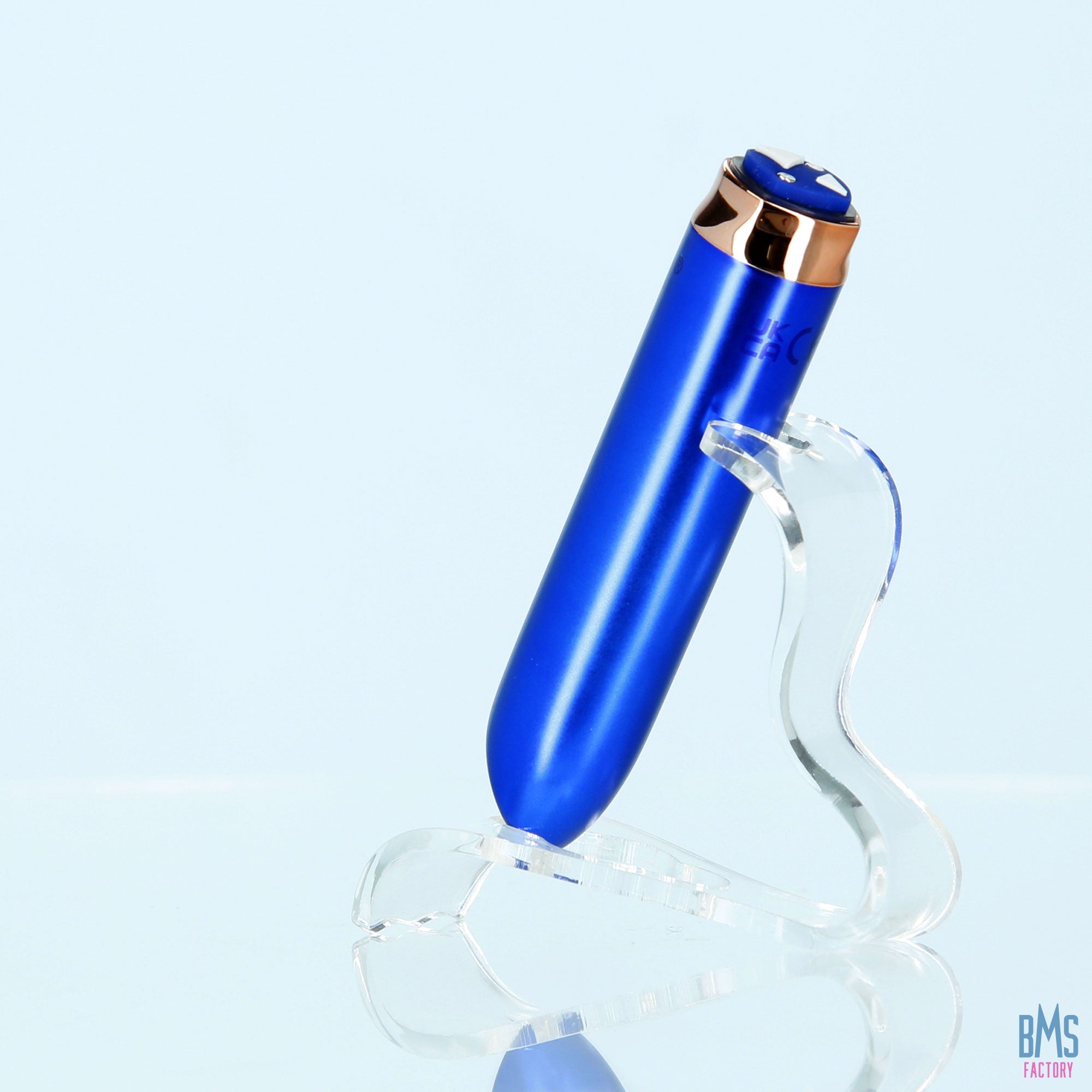 Swan - Vibrateur à balles maximales + manchette confortable en silicone - Bleu