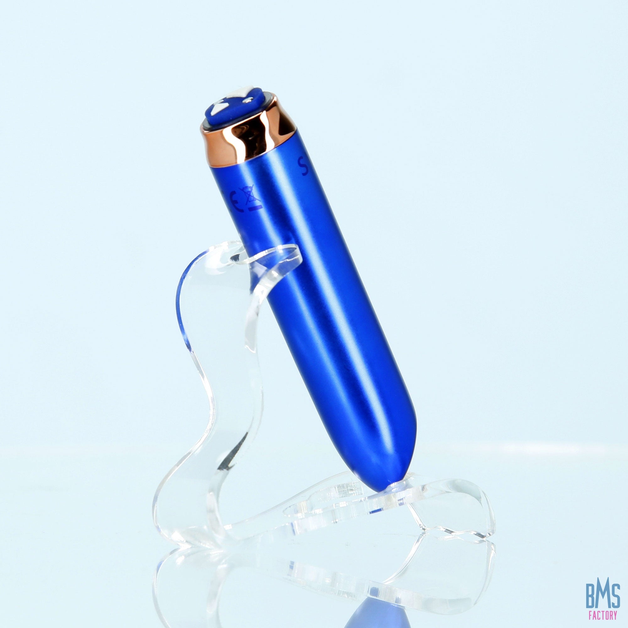 Swan - Vibrateur à balles maximales + manchette confortable en silicone - Bleu