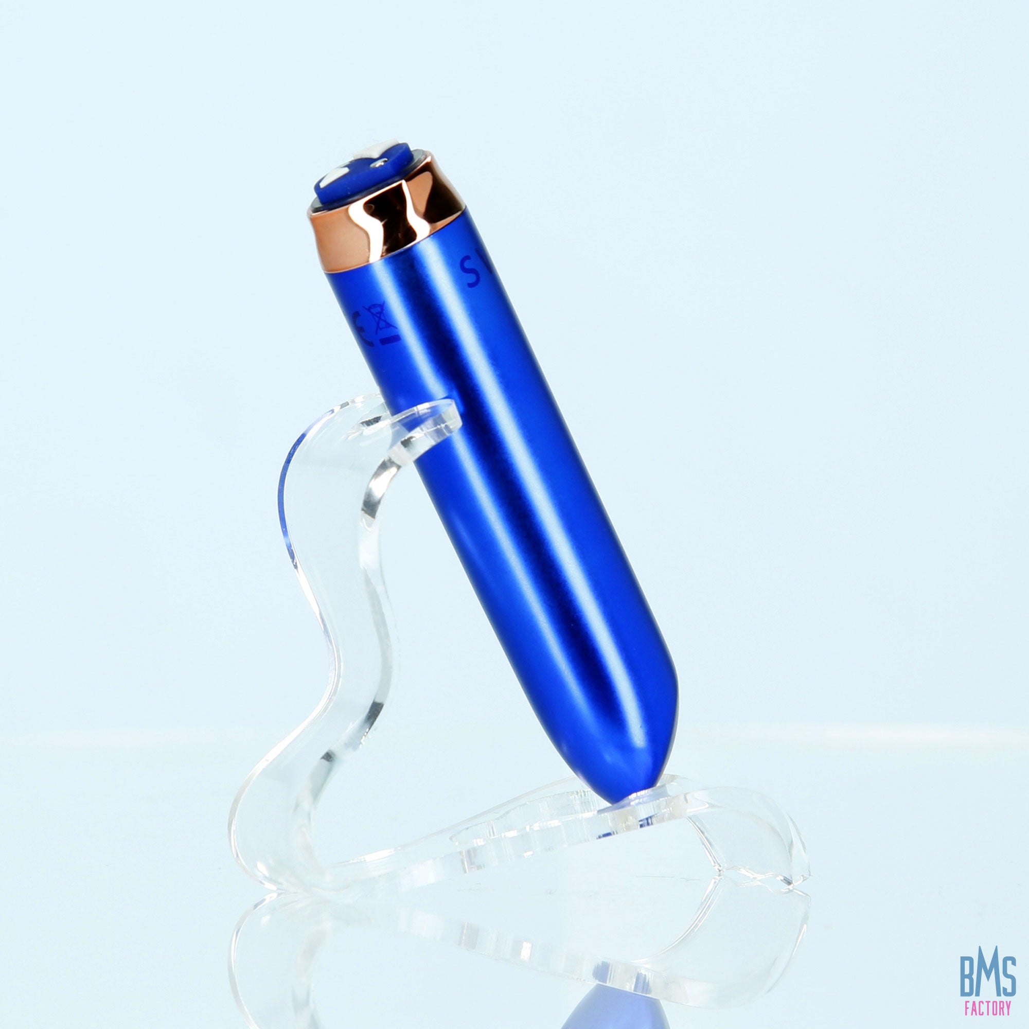 Swan - Vibrateur à balles maximales + manchette confortable en silicone - Bleu