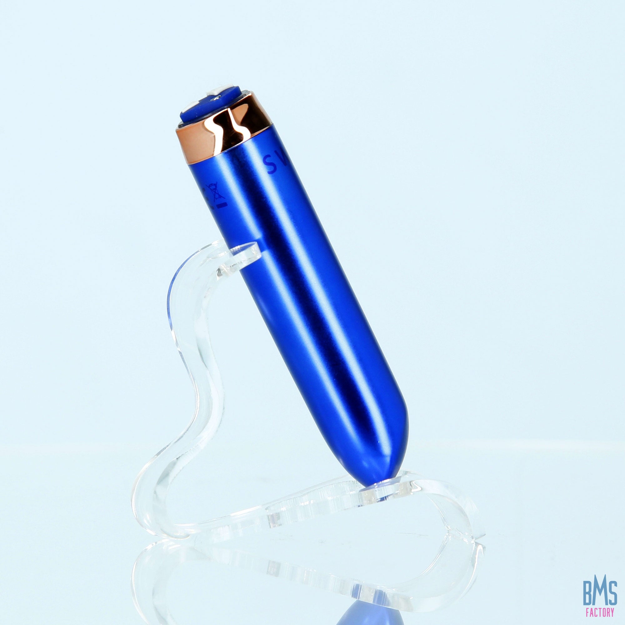 Swan - Vibrateur à balles maximales + manchette confortable en silicone - Bleu