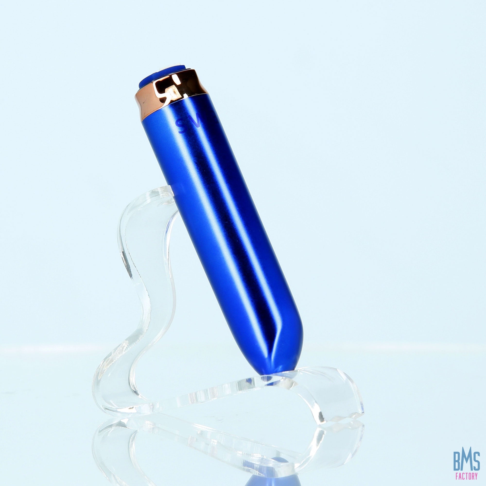 Swan - Vibrateur à balles maximales + manchette confortable en silicone - Bleu