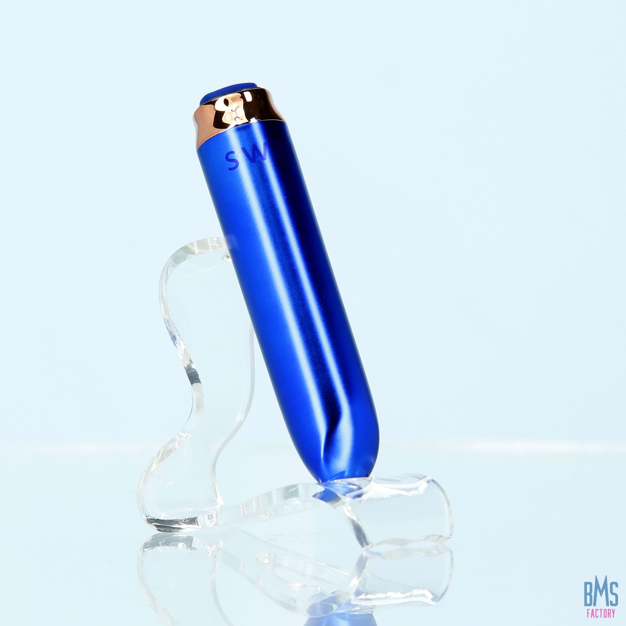 Swan - Vibrateur à balles maximales + manchette confortable en silicone - Bleu