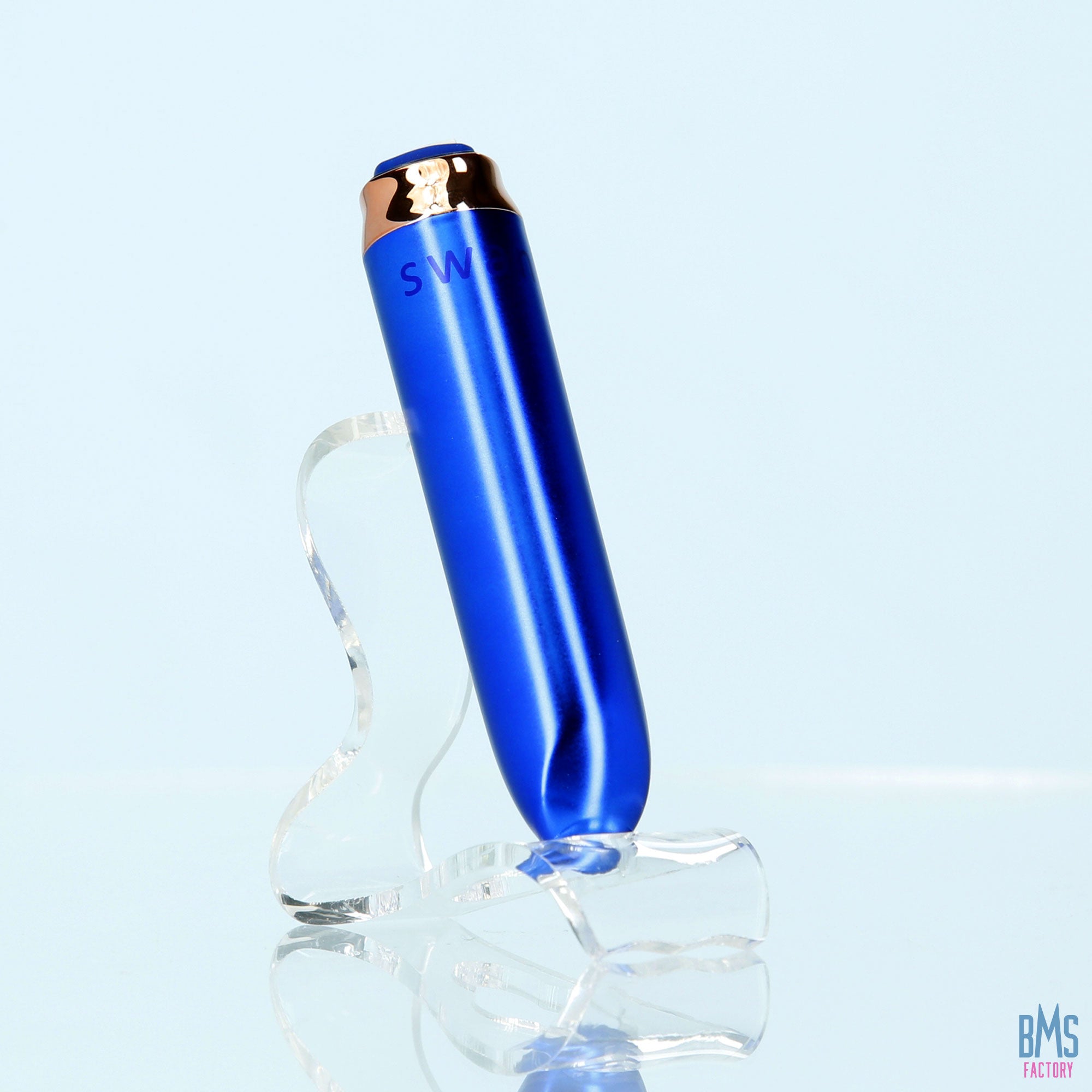Swan - Vibrateur à balles maximales + manchette confortable en silicone - Bleu