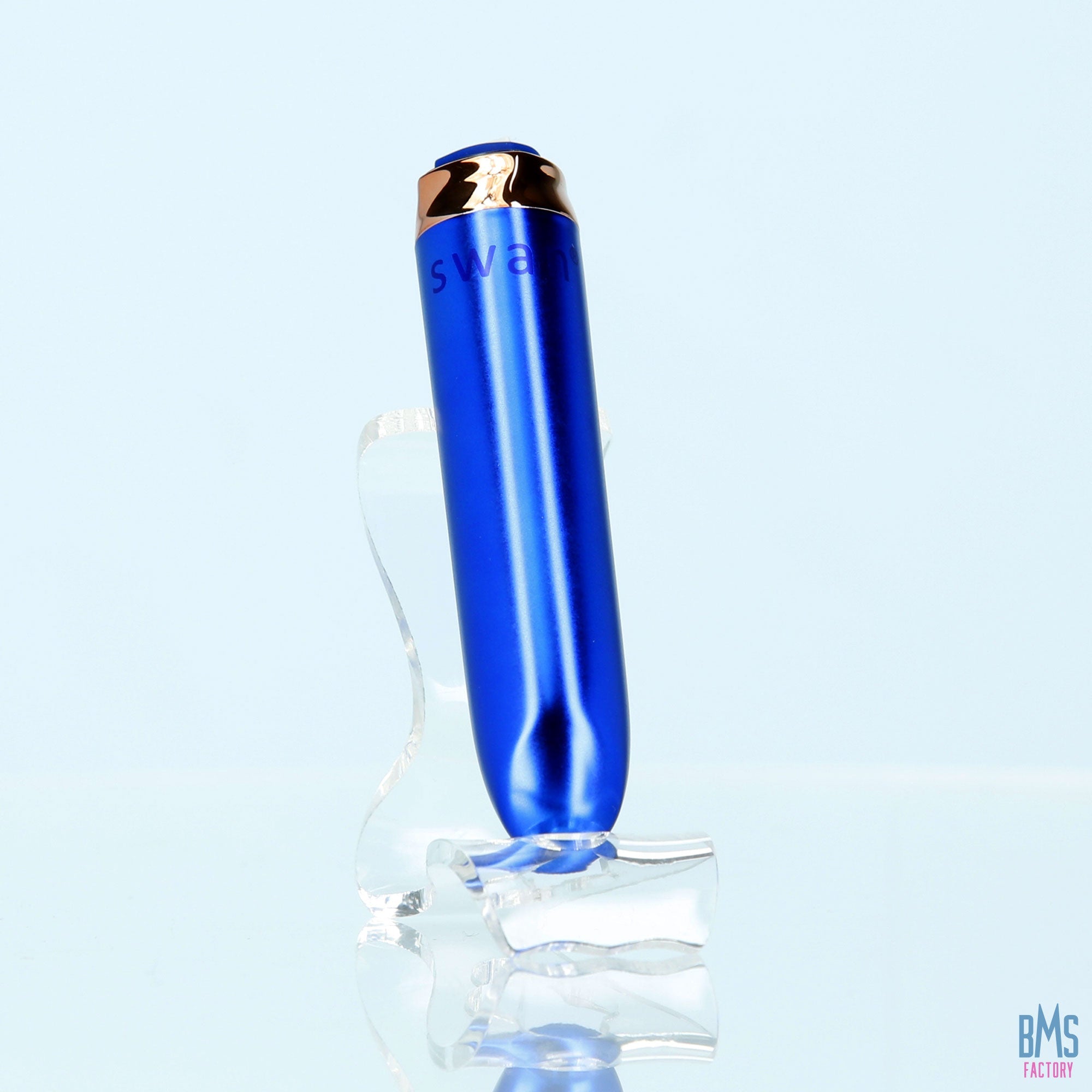 Swan - Vibrateur à balles maximales + manchette confortable en silicone - Bleu