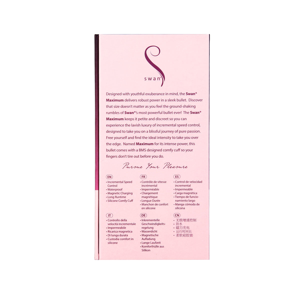 Swan - Vibrateur balle Maximum + Menotte confortable en silicone - Rose