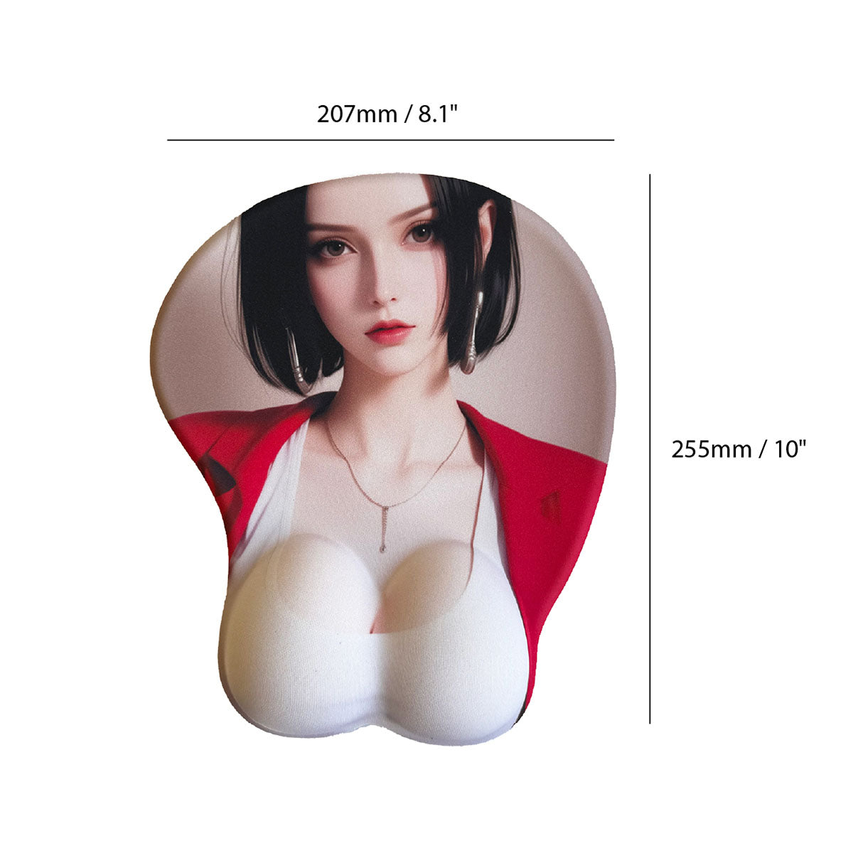 Tapis de souris Anime – Brune, haut blanc et veste rouge