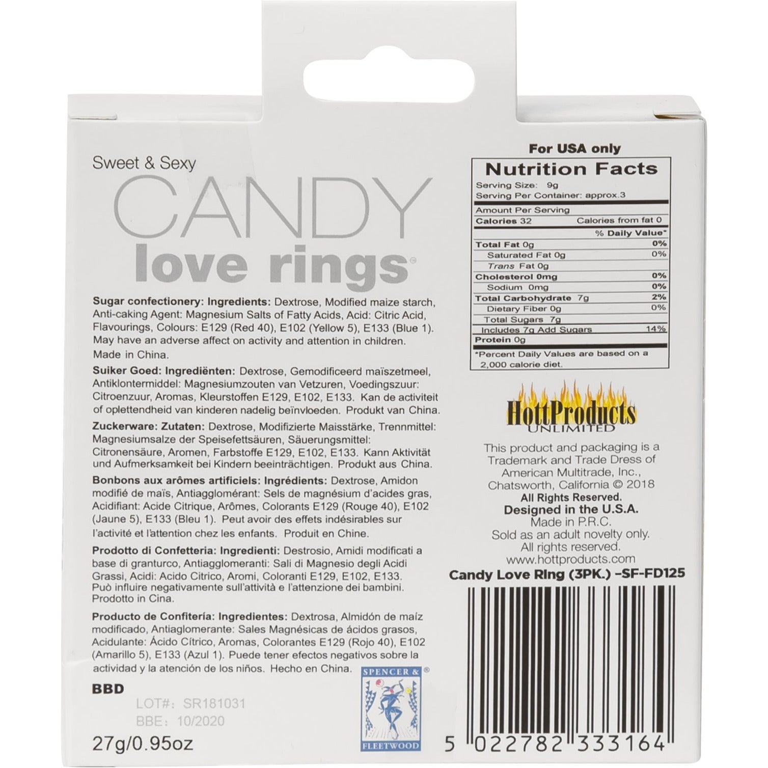 HottProducts - Sweet & Sexy Candy Love Rings - 27 g/0.95 oz.