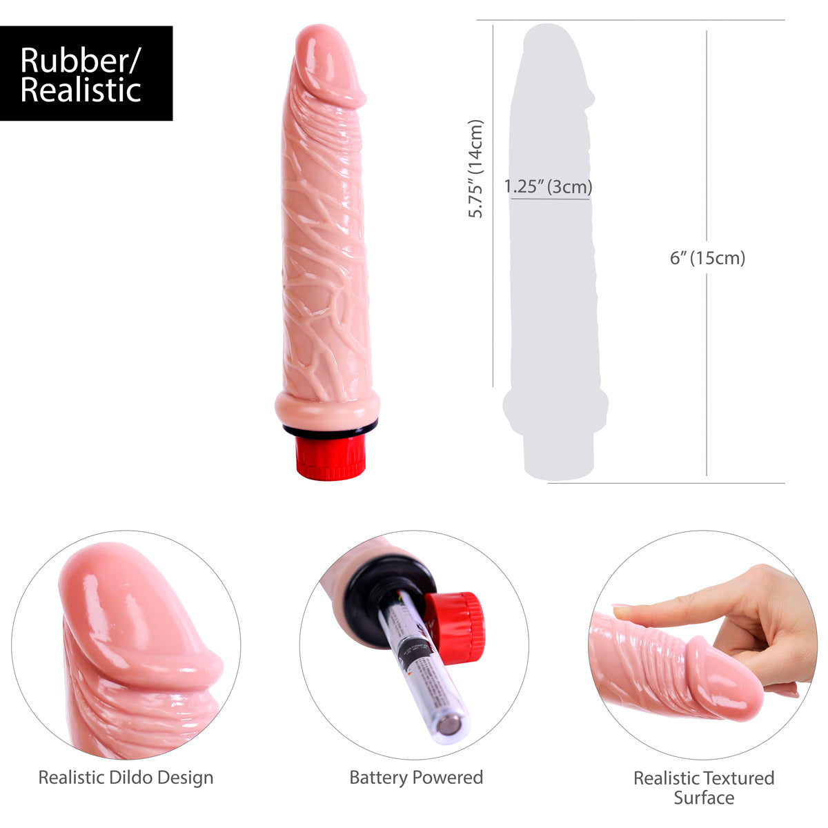 Pure Love® - Realistic Vibrating Dildo - 6"