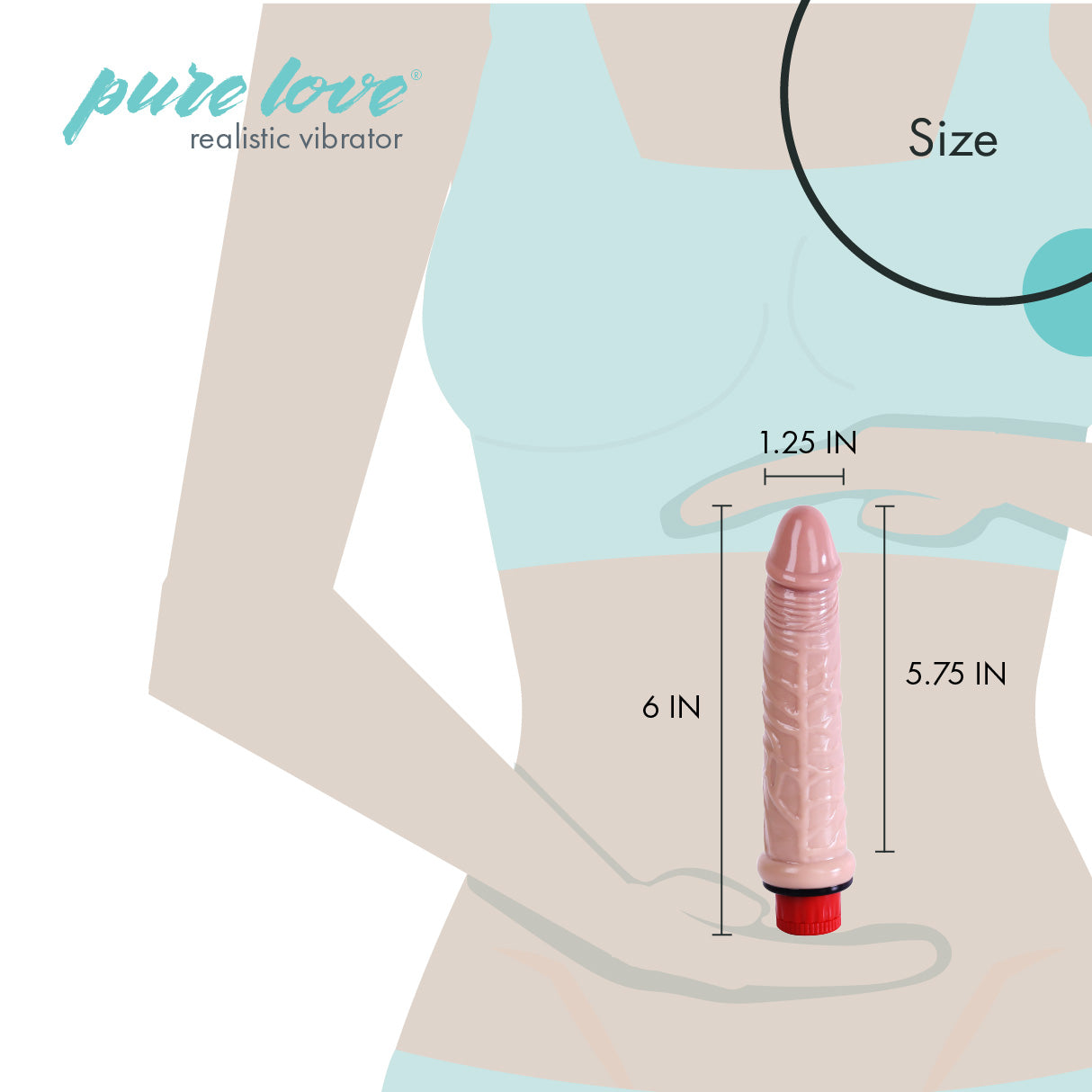 Pure Love® - Realistic Vibrating Dildo - 6"