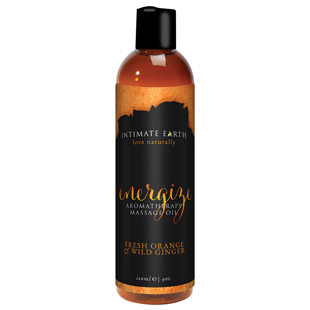 Huile de massage d'aromathérapie Intimate Earth - Orange fraîche et Gingembre sauvage - 120 ml/4 oz