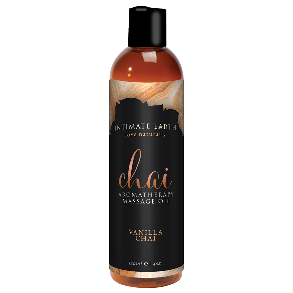 Huile de Massage Aromathérapie Intimate Earth – Vanille Chaï – 120 ml/4 oz