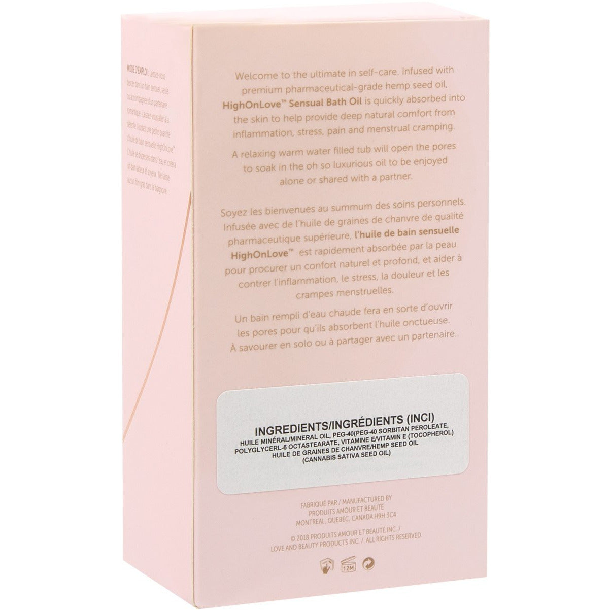 Huile de Bain Sensuelle High On Love - Lavande et Miel