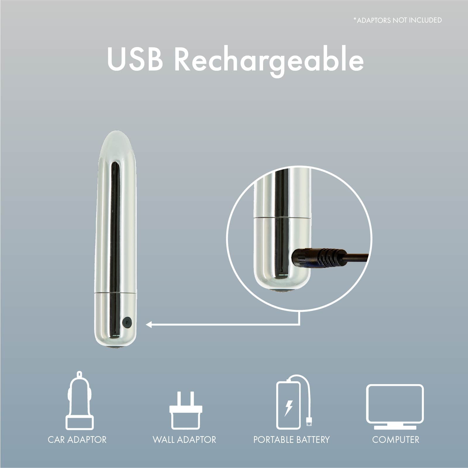 Pure Love® - Balle vibrante rechargeable Platinum de 10 cm