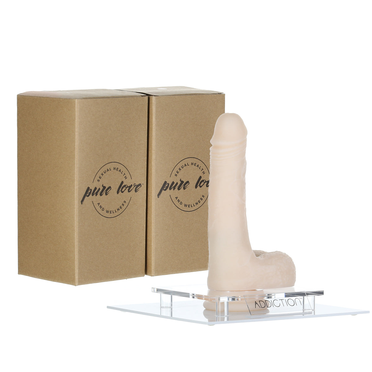 Pure Love® - Vibrating and Rotating Dildo with Remote - Beige