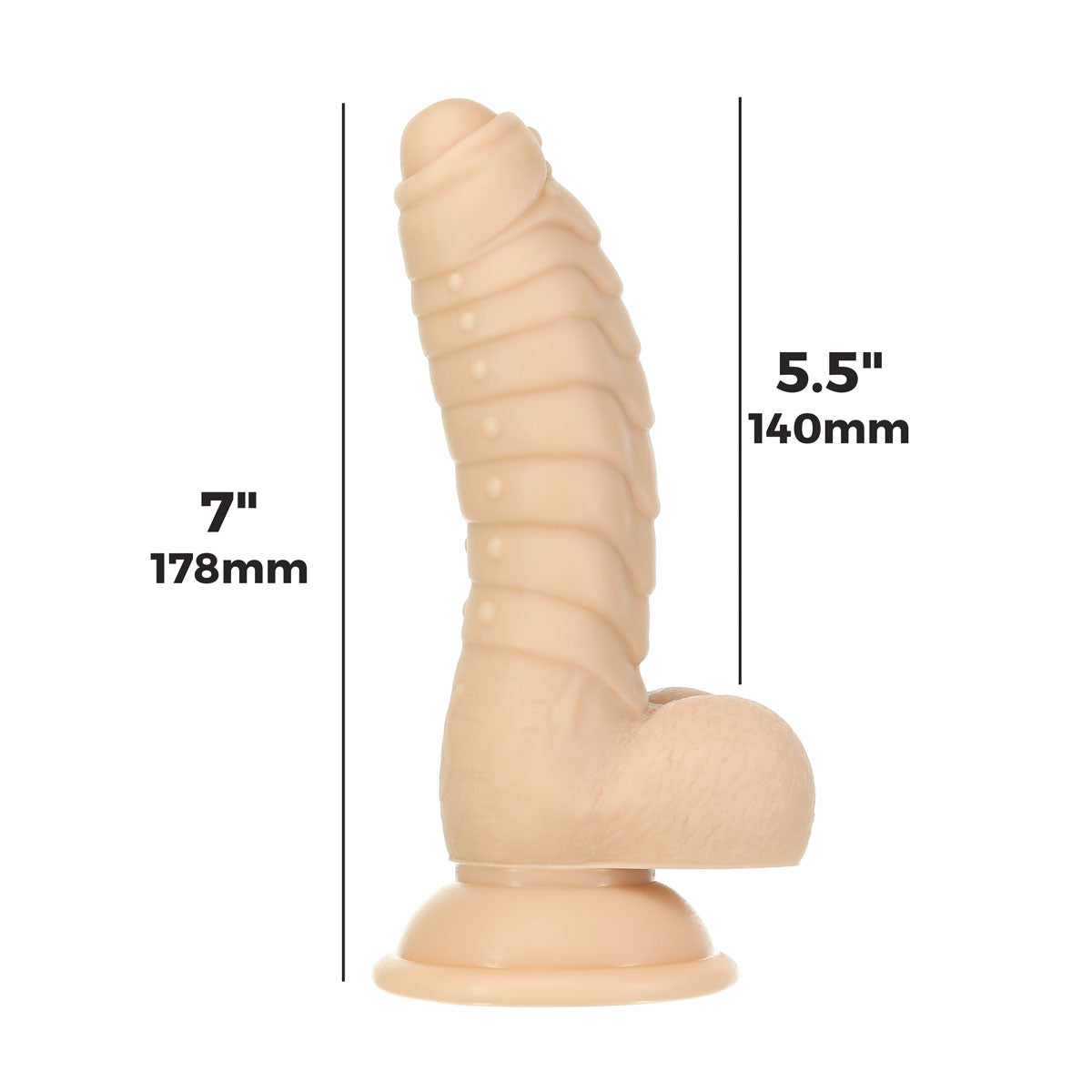 Pure Love® – Ben – Godemichet de 7 po avec testicules – Beige