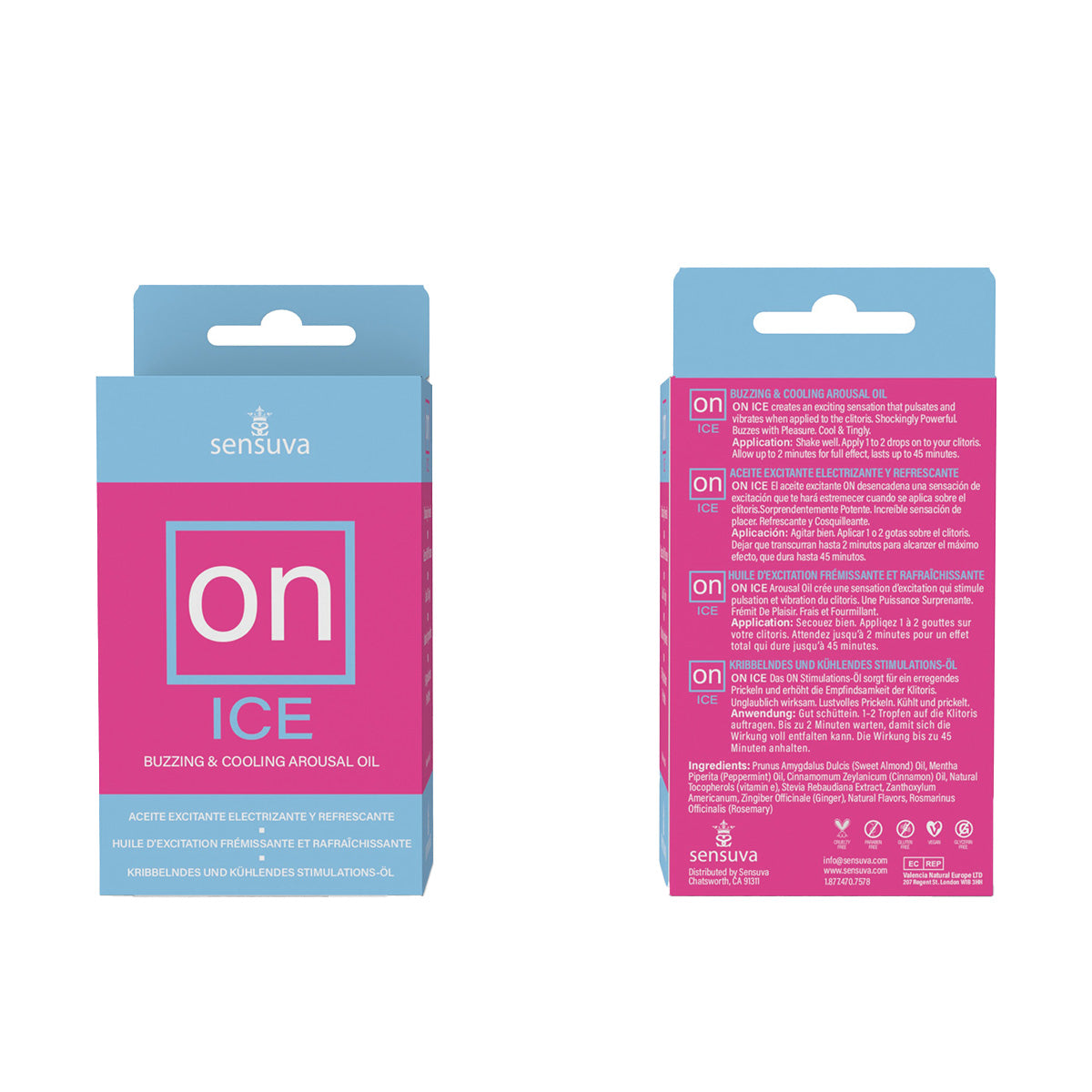 Sensuva ON ICE - Huile d'excitation féminine vibrante et rafraîchissante - 5 ml (VL-510)