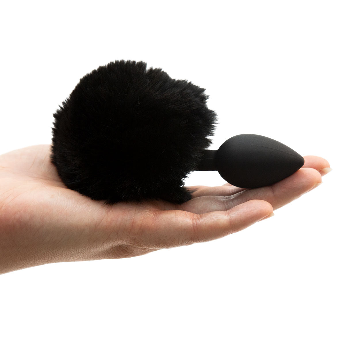Pure Love® - Fluffy Bunny Tail Silicone Anal Plug - Black