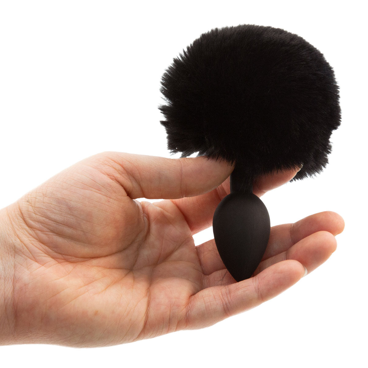 Pure Love® - Fluffy Bunny Tail Silicone Anal Plug - Black