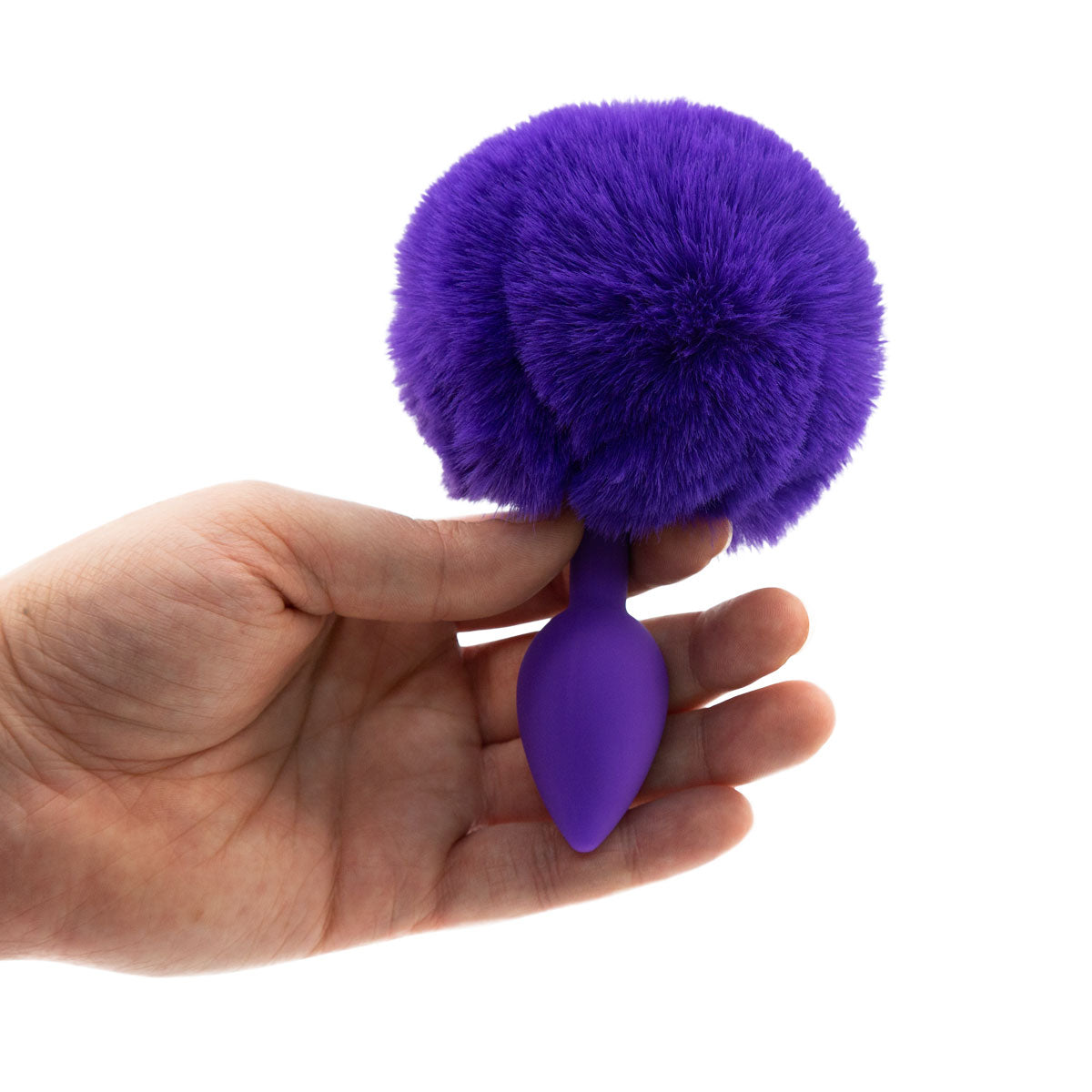 Pure Love® - Fluffy Bunny Tail Silicone Anal Plug - Purple