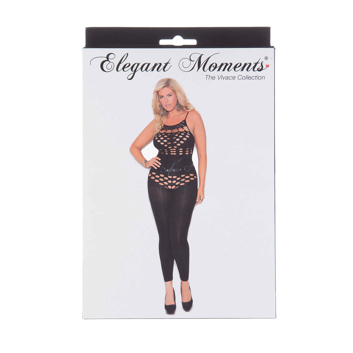 Elegant Moments – Halter Neck Footless Bodystocking – Black – Queen Size