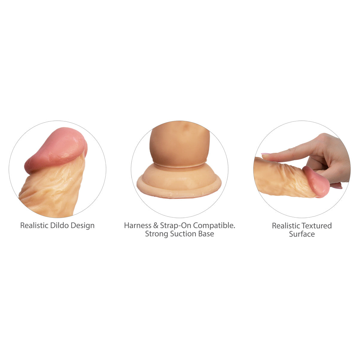 Pure Love® - Godemichet Ventouse - Beige - 20 cm