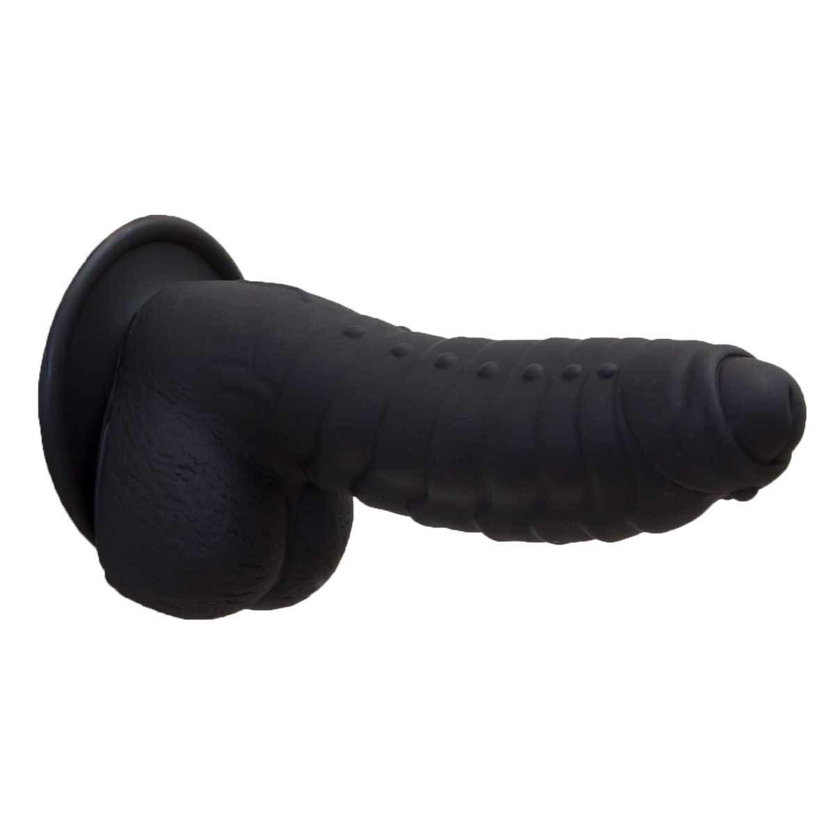 Pure Love® - Godemichet Fantaisie en Silicone avec Base Ventouse – 17,78 cm – Noir