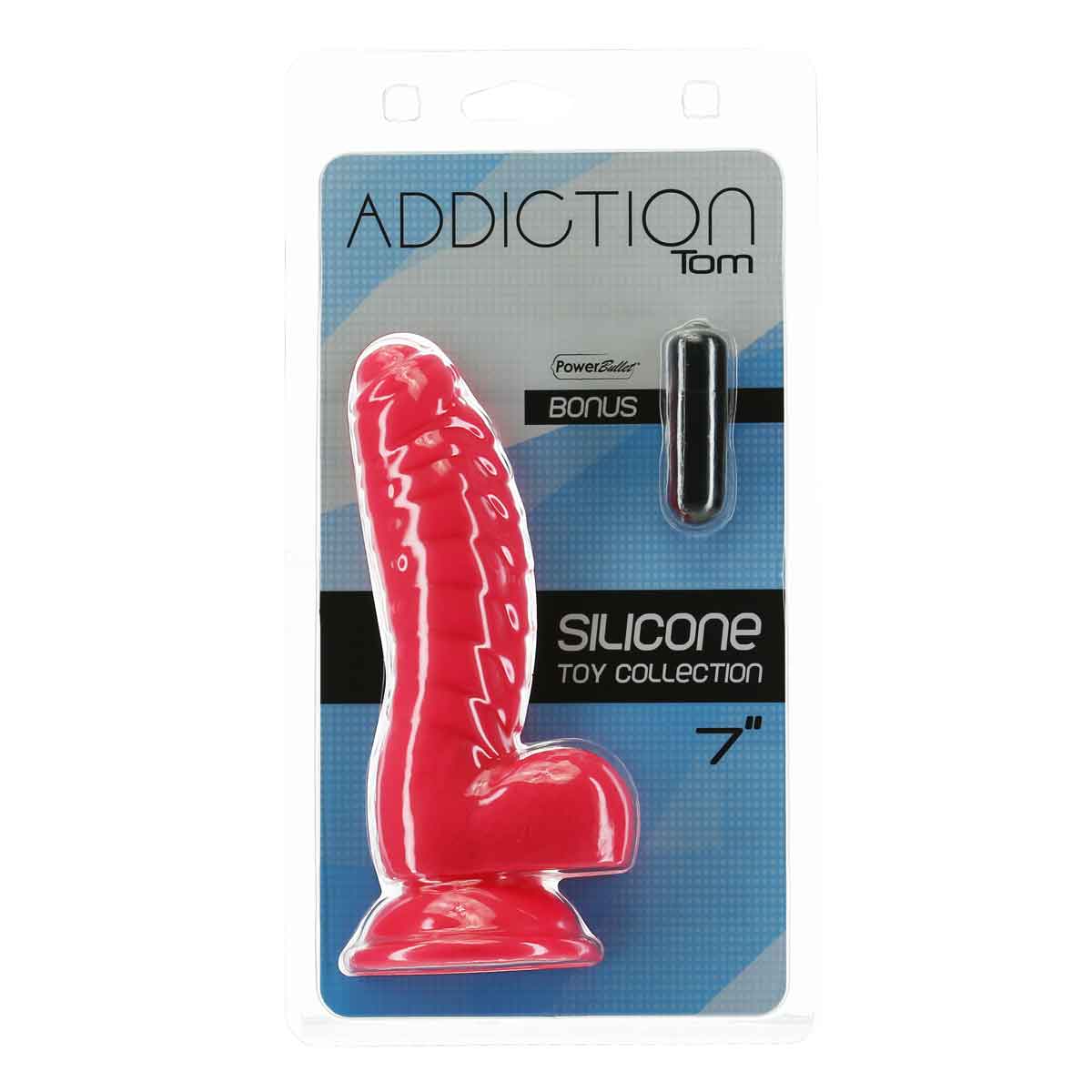 Addiction - Godemichet Tom 7" avec testicules - Rose