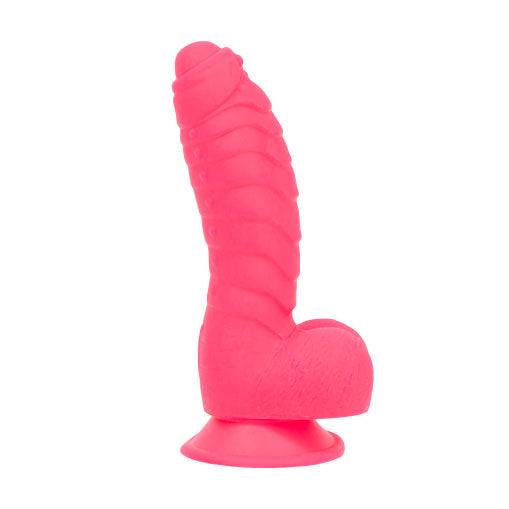 Pure Love® - Godemichet Fantasy en Silicone avec Ventouse – 17,8 cm – Rose Vif