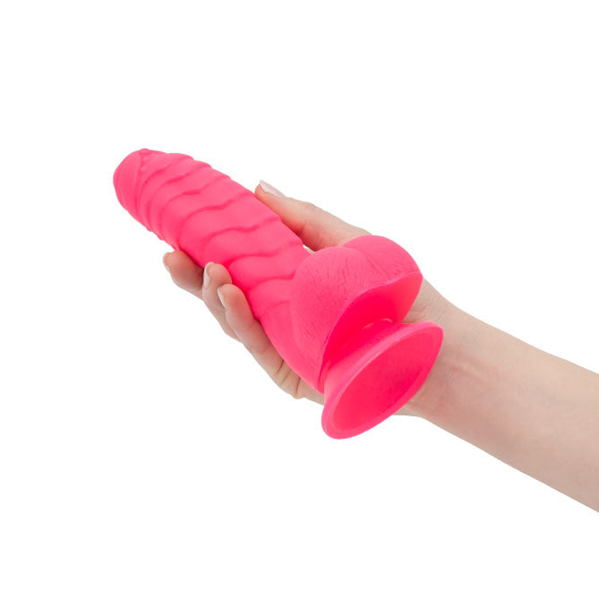 Pure Love® - Fantasy Silicone Dildo With Suction Base - 7" - Hot Pink