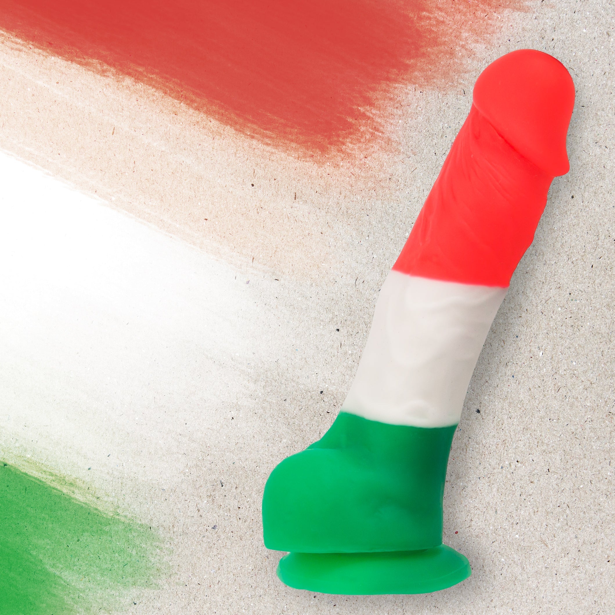 Pure Love® - Godemichet réaliste tricolore avec base à ventouse – 17,8 cm