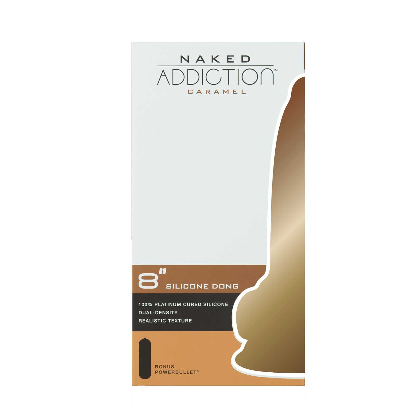 Naked Addiction - Godemichet en silicone à double densité de 20 cm - Caramel
