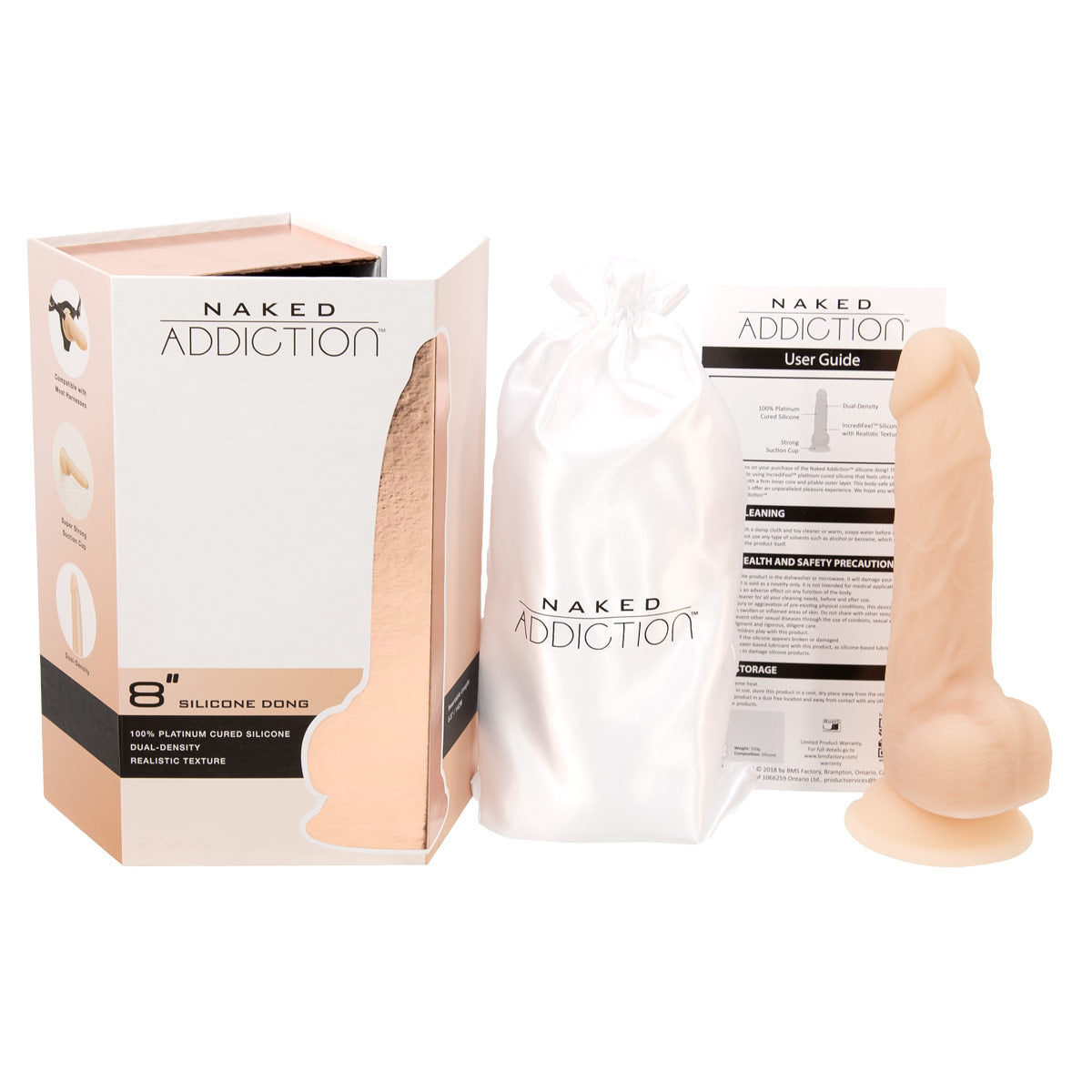 Naked Addiction - Godemichet double densité en silicone de 20 cm