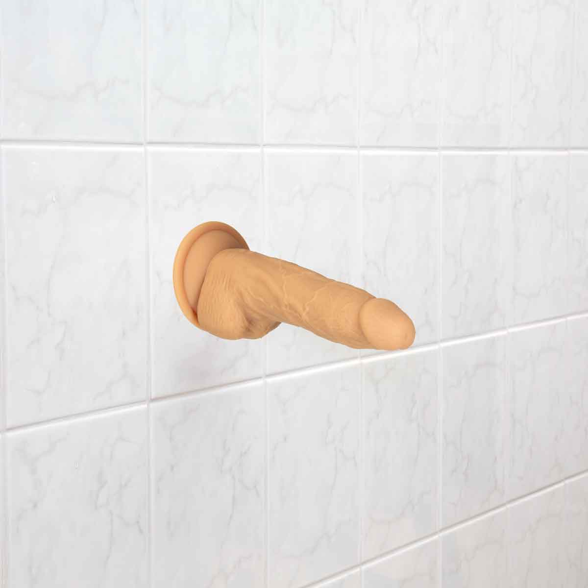 Naked Addiction - 8" Rotating & Vibrating Dildo with Remote - Caramel