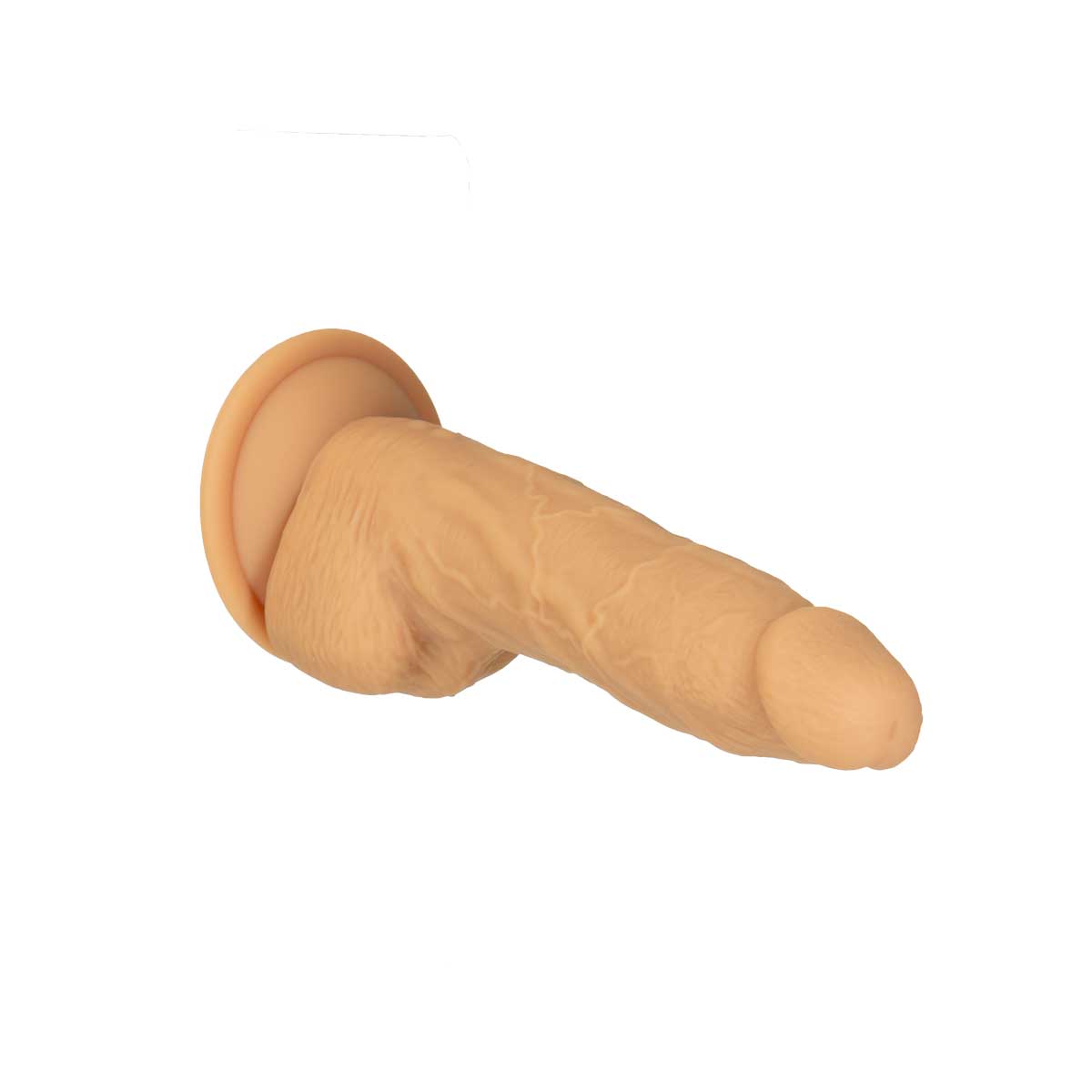 NAKED ADDICTION - Rotating & Vibrating Silicone Dong with Remote - 8" - Caramel
