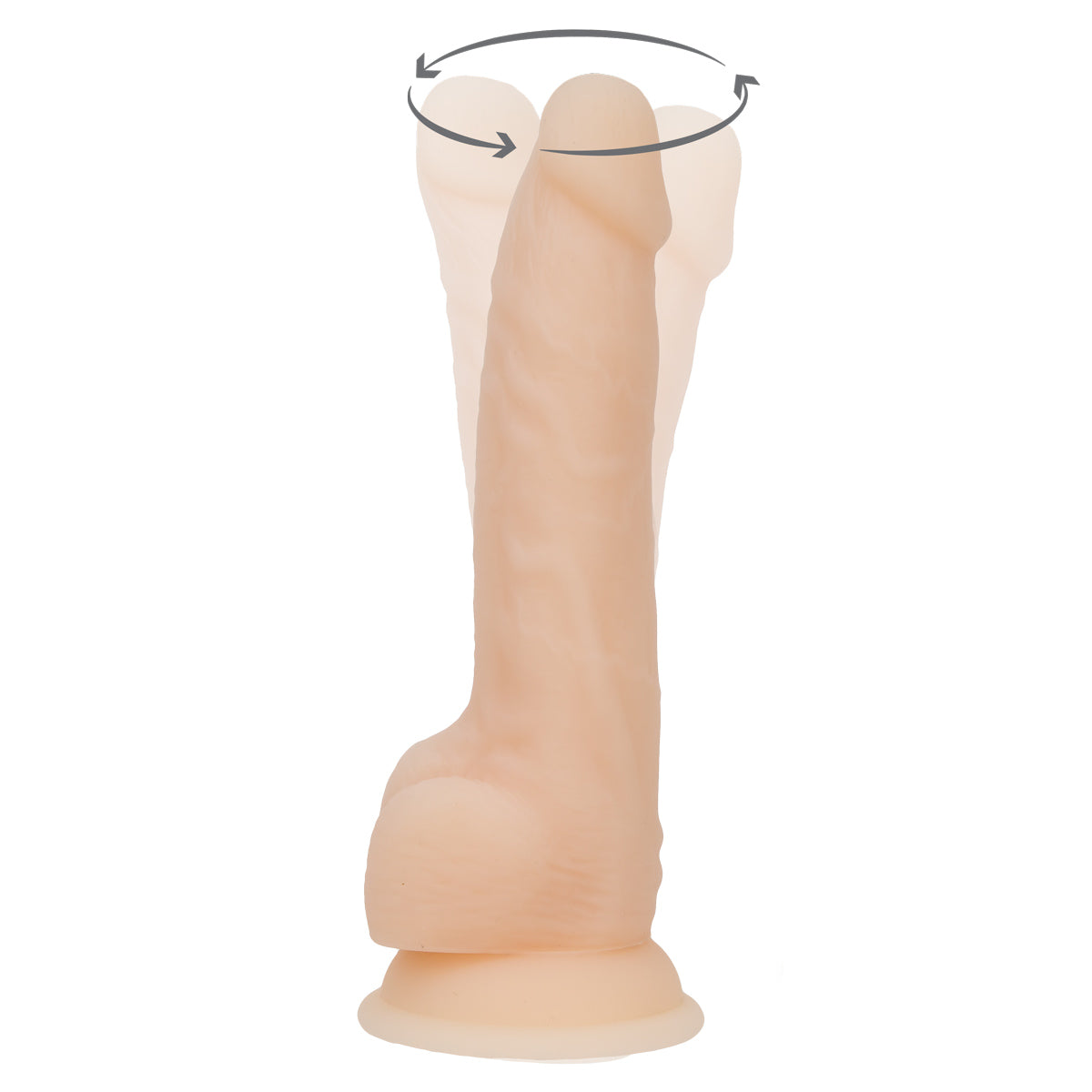 NAKED ADDICTION - Rotating & Vibrating Silicone Dong with Remote - 8" - Vanilla