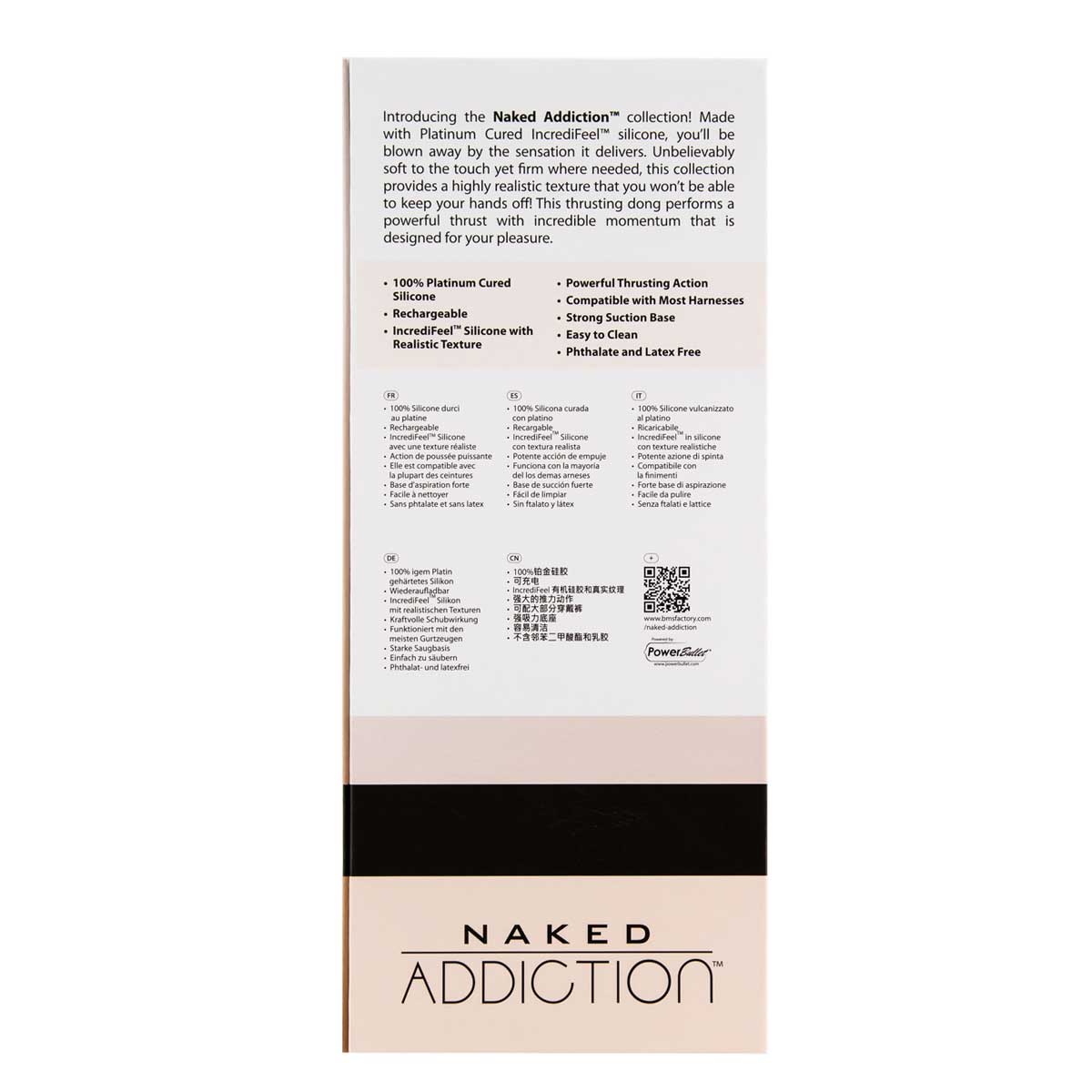 Naked Addiction - Godemichet propulseur 9" avec télécommande - Vanille
